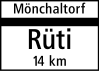 White secondary street sign