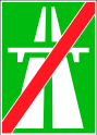 End of freeway sign